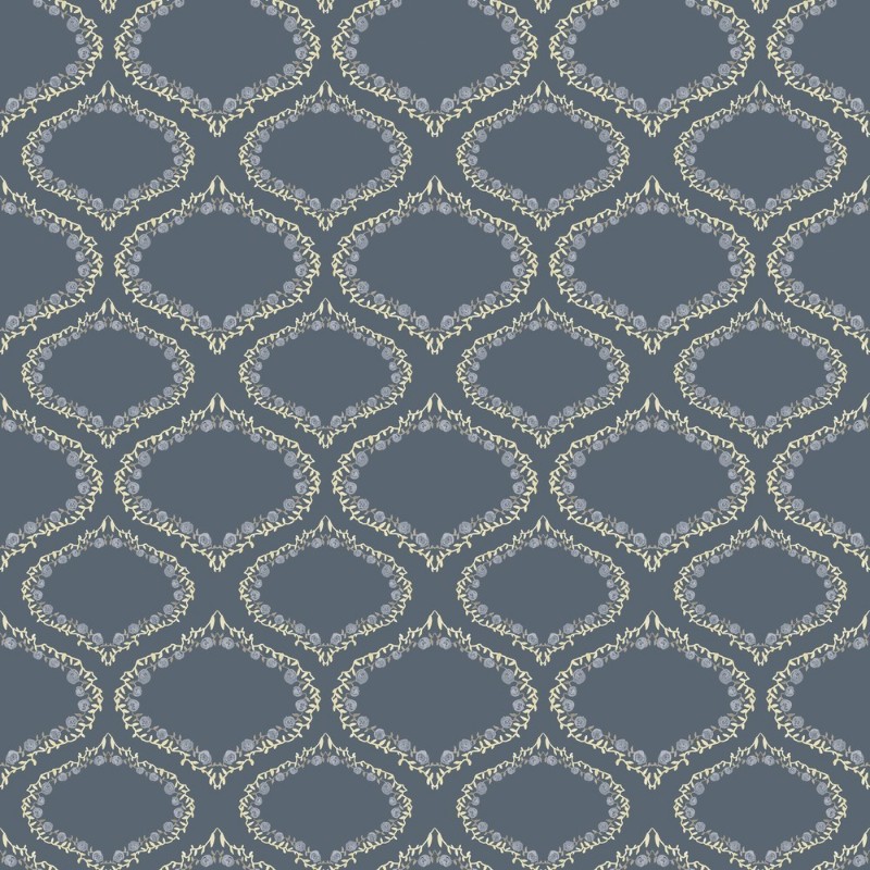 Bild på Färgsättning Ogee and Roses in Blue - 1033401-01 - 10540-01